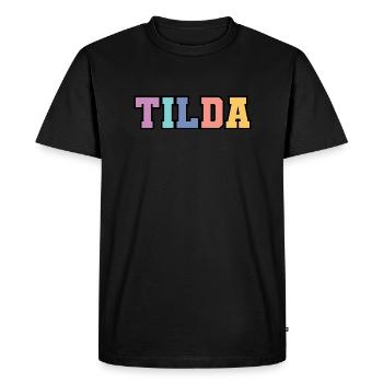 Nom - Tilda - T-shirt Premium bio Homme - noir - Devant - Nico (187cm)