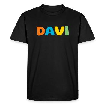 Name - Davi - Men's Premium Organic T-Shirt - black - Front - Nico (187cm)