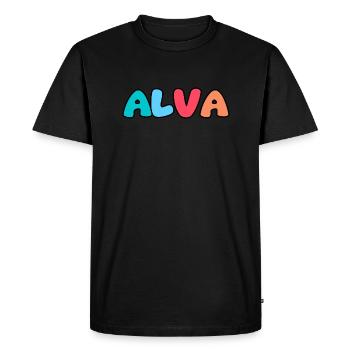 Nom - Alva - T-shirt Premium bio Homme - noir - Devant - Nico (187cm)