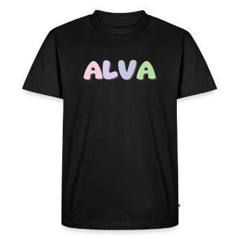 Nom - Alva - T-shirt Premium bio Homme - noir - Devant - Nico (187cm)