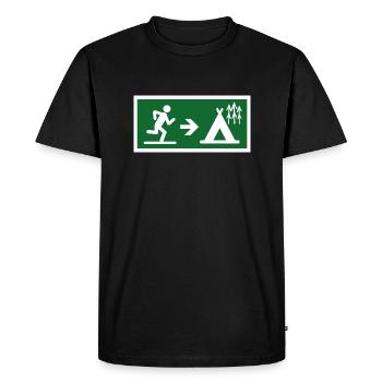 exit to camp - Men's Premium Organic T-Shirt - black - Front - Nico (187cm)