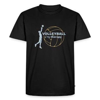 Volleyball is my therapy - Men's Premium Organic T-Shirt - black - Front - Nico (187cm)