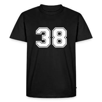 Numéro 38 - T-shirt Premium bio Homme - noir - Devant - Nico (187cm)