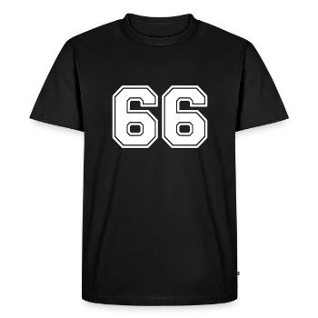 66 - Men's Premium Organic T-Shirt - black - Front - Nico (187cm)