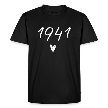 1941 coeur anniversaire - T-shirt Premium bio Homme - noir - Devant - Nico (187cm)
