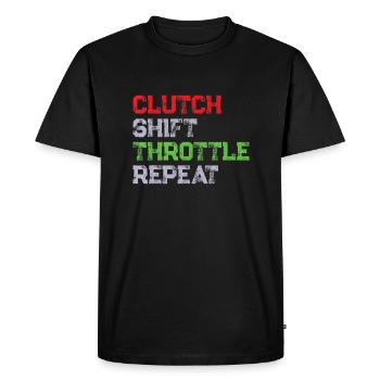 embrayage changement de vitesse accélérateur répétition moto motard engrenage - T-shirt Premium bio Homme - noir - Devant - Nico (187cm)