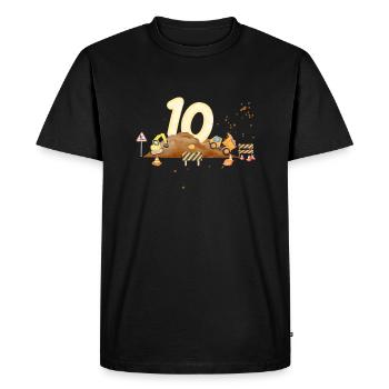 10e anniversaire chantier de construction - T-shirt Premium bio Homme - noir - Devant - Nico (187cm)