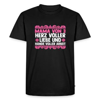 Maman de 3 enfants - T-shirt Premium bio Homme - noir - Devant - Nico (187cm)