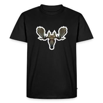 Low Poly Moosehead - Men's Premium Organic T-Shirt - black - Front - Nico (187cm)