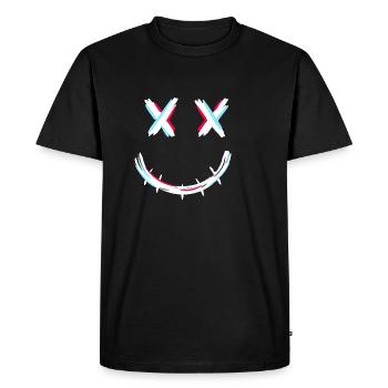 Fermeture à glissière bouche - T-shirt Premium bio Homme - noir - Devant - Nico (187cm)