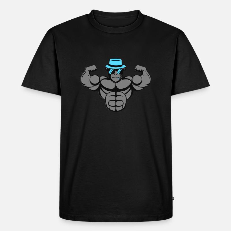 Strong Gorilla - Männer Premium Bio T-Shirt - Schwarz