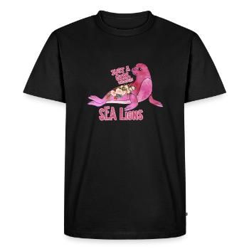 Ocean Sublimation - Men's Premium Organic T-Shirt - black - Front - Nico (187cm)
