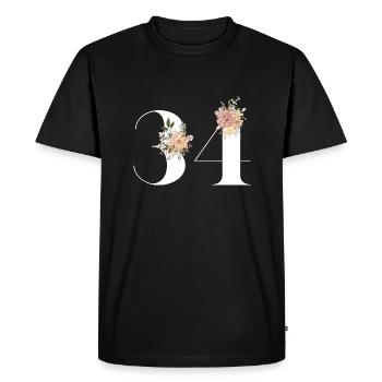 34th Anniversary Flowers (Gift of 34 years) - Men's Premium Organic T-Shirt - black - Front - Nico (187cm)