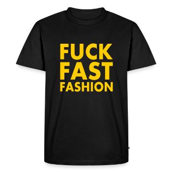 Fuck fast fashion - T-shirt Premium bio Homme - noir - Devant - Nico (187cm)