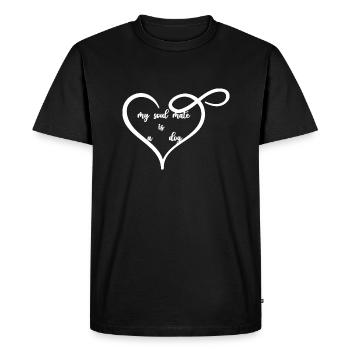 Mon âme sœur est un chien - T-shirt Premium bio Homme - noir - Devant - Nico (187cm)