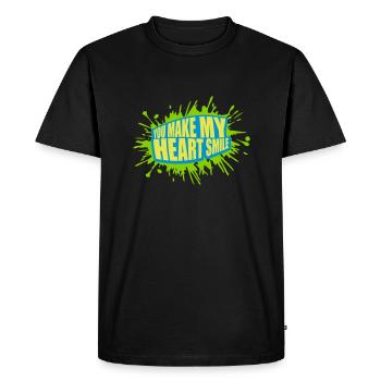 Faire sourire mon cœur - T-shirt Premium bio Homme - noir - Devant - Nico (187cm)
