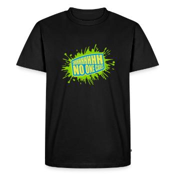 shhh no one cares - Men's Premium Organic T-Shirt - black - Front - Nico (187cm)