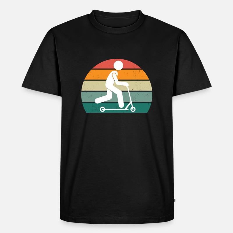 RetroScooter - Männer Premium Bio T-Shirt - Schwarz
