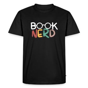 Nerd du livre - T-shirt Premium bio Homme - noir - Devant - Nico (187cm)