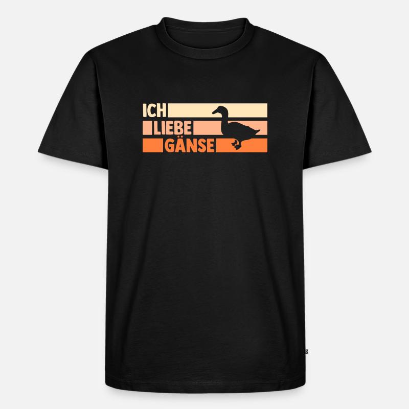 Gans Gänse - Männer Premium Bio T-Shirt - Schwarz