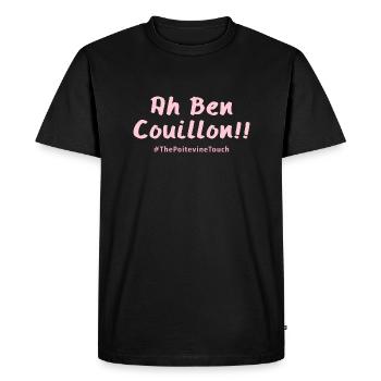 Ha ben couillon !! - T-shirt Premium bio Homme - noir - Devant - Nico (187cm)