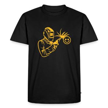 Schweissen macht glücklich - Männer Premium Bio T-Shirt - Schwarz - Vorne - Nico (187cm)