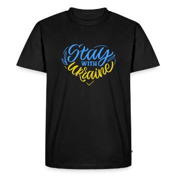 Valeewear - Solidarity with Ukraine - Men's Premium Organic T-Shirt - black - Front - Nico (187cm)