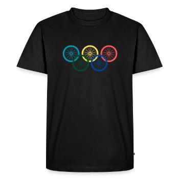 Roues vélo colorée - T-shirt Premium bio Homme - noir - Devant - Nico (187cm)