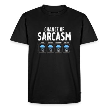 Drôle De Chance De Sarcasme Prévisions Météo Sarcastique - T-shirt Premium bio Homme - noir - Devant - Nico (187cm)