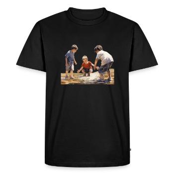 Une enfance insouciante est un cadeau - T-shirt Premium bio Homme - noir - Devant - Nico (187cm)