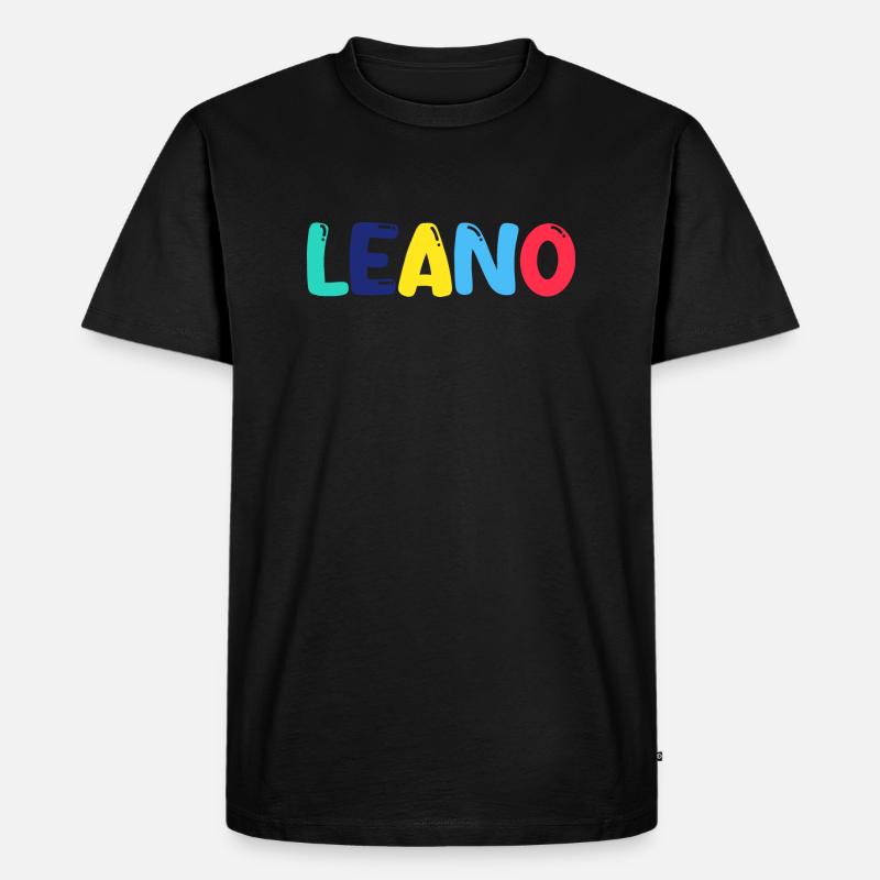 Name - Leano, - Männer Premium Bio T-Shirt - Schwarz