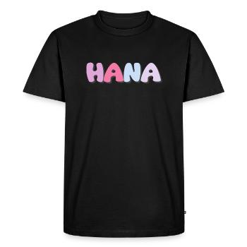 Nom - Hana - T-shirt Premium bio Homme - noir - Devant - Nico (187cm)