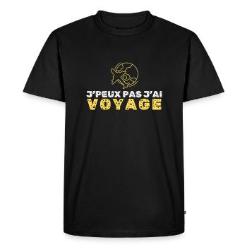 t shirt je peux pas VOYAGE - T-shirt Premium bio Homme - noir - Devant - Nico (187cm)
