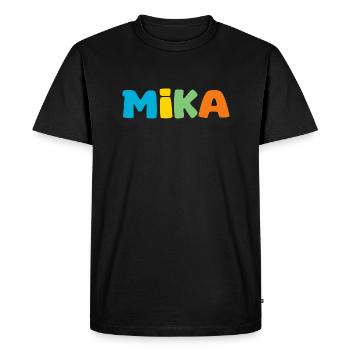 Name - M i k a - Men's Premium Organic T-Shirt - black - Front - Nico (187cm)