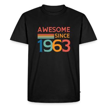 Awesome since 1963 - Men's Premium Organic T-Shirt - black - Front - Nico (187cm)