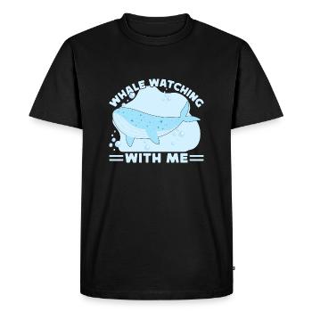 Observation des baleines avec moi cadeau d’amant de baleine - T-shirt Premium bio Homme - noir - Devant - Nico (187cm)