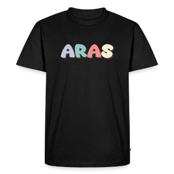 Nom - Aras - T-shirt Premium bio Homme - noir - Devant - Nico (187cm)