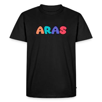 Nom - Aras - T-shirt Premium bio Homme - noir - Devant - Nico (187cm)