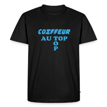 COIFFEUR au top - T-shirt Premium bio Homme - noir - Devant - Nico (187cm)