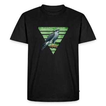 Autour des palombes Accipiter Gentilis Oiseau de proie - T-shirt Premium bio Homme - noir - Devant - Nico (187cm)