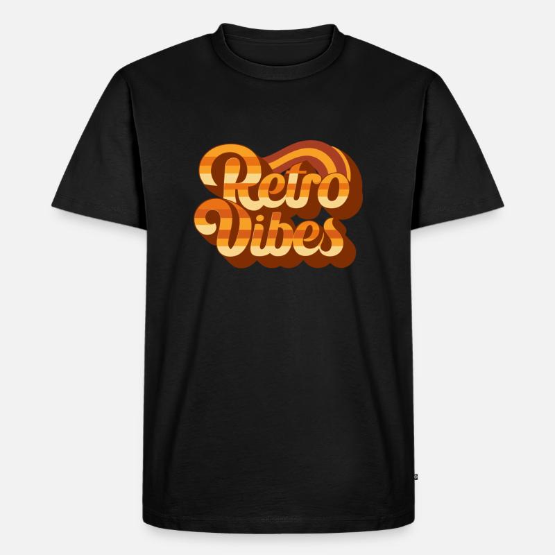 Retro-Vibes - Männer Premium Bio T-Shirt - Schwarz