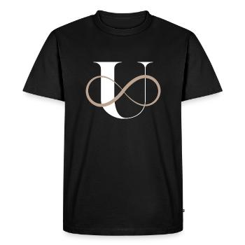 Lettre u infinie - T-shirt Premium bio Homme - noir - Devant - Nico (187cm)