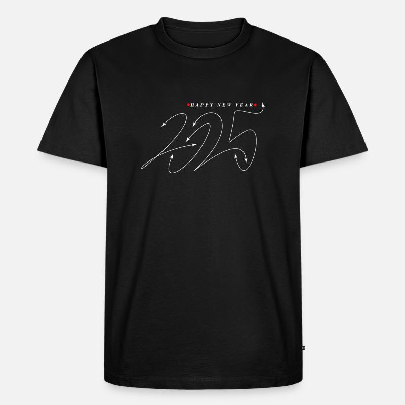 Neujahr 2025 Glück - Männer Premium Bio T-Shirt - Schwarz
