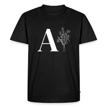 Lette a fleurs minimalistes - T-shirt Premium bio Homme - noir - Devant - Nico (187cm)