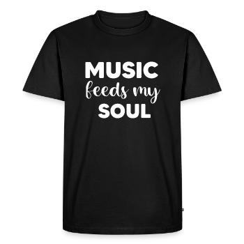 Music feeds my soul - Men's Premium Organic T-Shirt - black - Front - Nico (187cm)