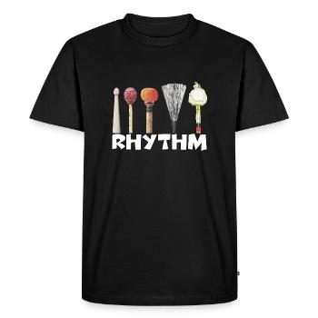 Rythmique - T-shirt Premium bio Homme - noir - Devant - Nico (187cm)