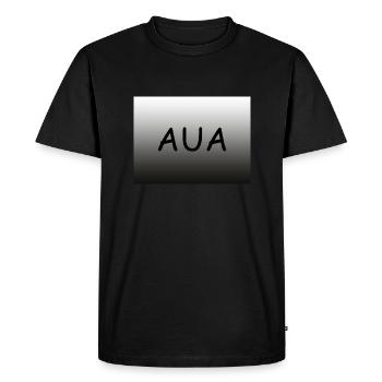 Lettrage Aua horizontal avec dégradé - T-shirt Premium bio Homme - noir - Devant - Nico (187cm)
