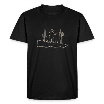Wild West - Men's Premium Organic T-Shirt - black - Front - Nico (187cm)