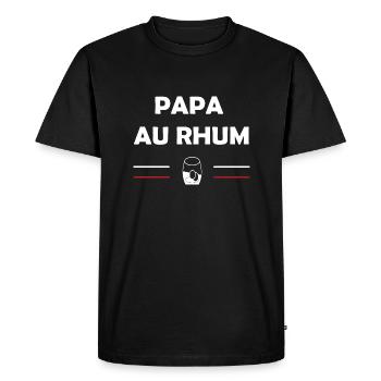 Papa au rhum - T-shirt Premium bio Homme - noir - Devant - Nico (187cm)