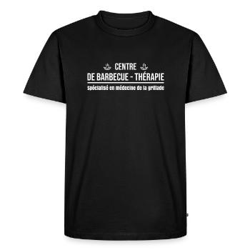 Centre de barbecue - Thérapie * Barbecue Humour * - T-shirt Premium bio Homme - noir - Devant - Nico (187cm)